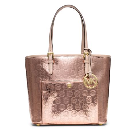 michael kors jet set rose gold|michael kors large jet set.